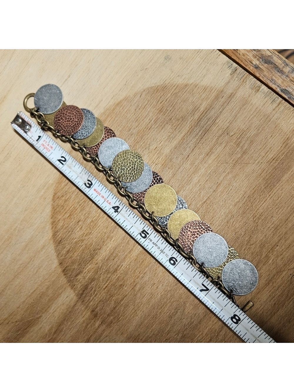Mixed Metal Disc Bracelet - Picture 5 of 5